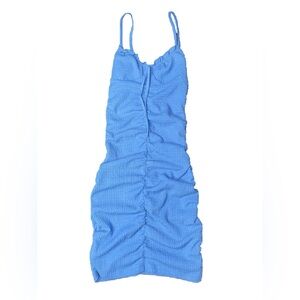 Baby Blue Ruched Mini Dress